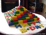 lego building brick cake